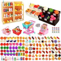 Conjunto de mercearia Dollhouse em miniatura DuDuJelly com 158 unidades para crianças