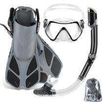 Conjunto de mergulho ZEEPORTE Mask Fin Snorkel com equipamento para adultos e bolsas