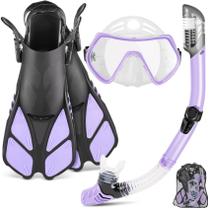 Conjunto de mergulho ZEEPORTE Mask Fin Snorkel com equipamento para adultos e bolsas
