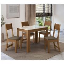 Conjunto De Mesa 1,08cm Belgica Com 4 Cadeiras Indekes Freijo/off White/cacau Conjunto De Mesa 1,08cm Belgica Com 4 Cadeiras Indekes Freijo/off White/cacau