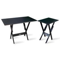 Conjunto de Mesa 110x70 com Mesa Aparador Tarimatã - Preto