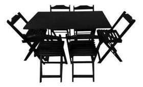 Conjunto de Mesa 12070 + 6 Cadeiras Dobráveis