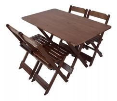 Conjunto de Mesa 1,20x70 com 4 Cadeiras - Design Moderno e Conforto para Sua Sala de Jantar - Aquinatela