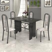 Conjunto de Mesa 120x75cm Tampo Ardósia com 4 Cadeiras Lavínea Conjunto de Mesa 120x75cm Tampo Ardósia com 4 Cadeiras Lavínea