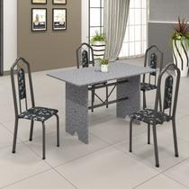 Conjunto de Mesa 120x75cm Tampo Granito com 4 Cadeiras Bianca Conjunto de Mesa 120x75cm Tampo Granito com 4 Cadeiras Bianca