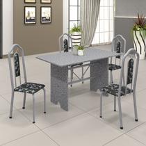Conjunto de Mesa 120x75cm Tampo Granito com 4 Cadeiras Bianca Conjunto de Mesa 120x75cm Tampo Granito com 4 Cadeiras Bianca