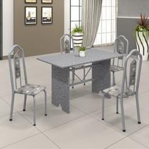Conjunto de Mesa 120x75cm Tampo Granito com 4 Cadeiras Bianca Conjunto de Mesa 120x75cm Tampo Granito com 4 Cadeiras Bianca