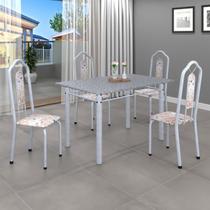 Conjunto de Mesa 120x75cm Tampo Granito com 4 Cadeiras Bianca Conjunto de Mesa 120x75cm Tampo Granito com 4 Cadeiras Bianca