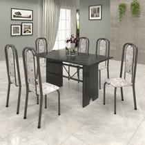 Conjunto de Mesa 140x75cm Tampo Ardósia com 6 Cadeiras Lavínea Conjunto de Mesa 140x75cm Tampo Ardósia com 6 Cadeiras Lavínea
