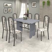Conjunto de Mesa 140x75cm Tampo Granito com 6 Cadeiras Lavínea Conjunto de Mesa 140x75cm Tampo Granito com 6 Cadeiras Lavínea