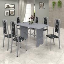 Conjunto de Mesa 140x75cm Tampo Granito com 6 Cadeiras Lavínea Conjunto de Mesa 140x75cm Tampo Granito com 6 Cadeiras Lavínea