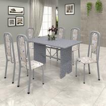 Conjunto de Mesa 140x75cm Tampo Granito com 6 Cadeiras Lavínea Conjunto de Mesa 140x75cm Tampo Granito com 6 Cadeiras Lavínea