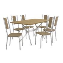 Conjunto de mesa 1,60m 6 cadeiras cromadas Kappesberg Conjunto de mesa 1,60m 6 cadeiras cromadas Kappesberg