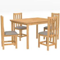 Conjunto de Mesa 4 Cadeiras 100 Madeira Maciça Itália Meneghetti Conjunto de Mesa 4 Cadeiras 100 Madeira Maciça Itália Meneghetti