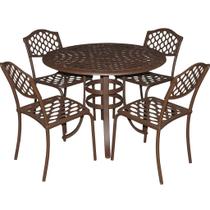 Conjunto de Mesa 4 Cadeiras Alúminio Fundido Modelo Faveni
