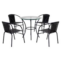 Conjunto de Mesa 4 Cadeiras Tampo de Vidro Happy Hour Cadeiras Fama Conjunto de Mesa 4 Cadeiras Tampo de Vidro Happy Hour Cadeiras Fama