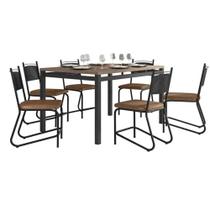 Conjunto de Mesa 6 Cadeiras Tampo MDP Valencia Fabone