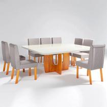 Conjunto de Mesa 8 Cadeiras Tampo MDF Vidro Luxury Bom Pastor Conjunto de Mesa 8 Cadeiras Tampo MDF Vidro Luxury Bom Pastor