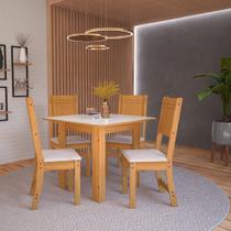 Conjunto de Mesa 90cm 4 Cadeiras Linho Lisboa Indekes Conjunto de Mesa 90cm 4 Cadeiras Linho Lisboa Indekes