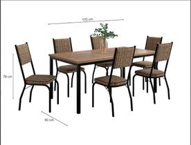 Conjunto de Mesa Adriana Tampo BP + 6 cadeiras