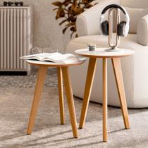 Conjunto de Mesa Apoio e Mesa Lateral Duplo Maju