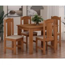 Conjunto De Mesa Arauna Estilo Com 4 Cadeiras Freijo/bege