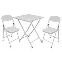 conjunto de mesa c/ 2 cadeiras de bar restaurante dobrável - AçoMix