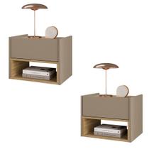 Conjunto de Mesa Cabeceira Quarto Florença Suspensa 1 Gaveta