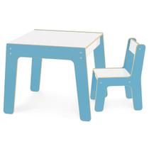 Conjunto de mesa + cadeira infantil azul - junges - 991