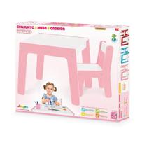 Conjunto De Mesa + Cadeira Infantil Rosa 990