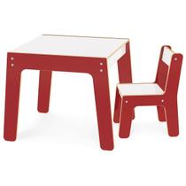 Conjunto de mesa + cadeira infantil vermelha - junges - 992