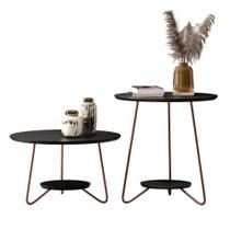 Conjunto De Mesa Centro E Lateral Liz Pés De Ferro - Várias Cores Conjunto De Mesa Centro E Lateral Liz Pés De Ferro - Várias Cores