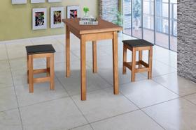 Conjunto de Mesa com 2 Banquetas Imbuia Deir Conjunto de Mesa com 2 Banquetas Imbuia Deir