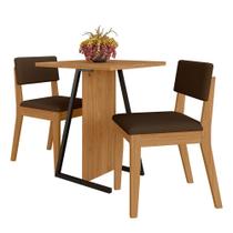 Conjunto De Mesa Com 2 Cadeiras Arkansas Cinamom/marrom - M. Arapongas