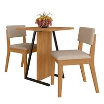 Conjunto De Mesa Com 2 Cadeiras Arkansas Cinamomo/bege - M. Arapongas