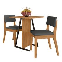 Conjunto De Mesa Com 2 Cadeiras Arkansas Cinamomo/cinza - M. Arapongas