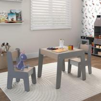 Conjunto de Mesa com 2 Cadeiras Goiania Cinza Conjunto de Mesa com 2 Cadeiras Goiania Cinza