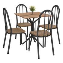 Conjunto De Mesa Com 4 Cadeiras 050 Cromo Preto Tampo BP Demolição Artefamol