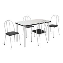 Conjunto de Mesa com 4 Cadeiras Cintía Branco - Criativa Móveis