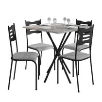 Conjunto de Mesa com 4 Cadeiras Diamante Reta MDF 15mm Fibra Galego Home Conjunto de Mesa com 4 Cadeiras Diamante Reta MDF 15mm Fibra Galego Home