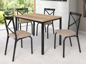 Conjunto de Mesa com 4 Cadeiras Karina Preto/Carvalho Ciplafe