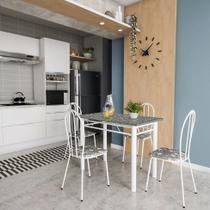 Conjunto de Mesa com 4 Cadeiras Magali Branco