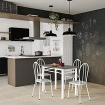 Conjunto de Mesa com 4 Cadeiras Melina Branco