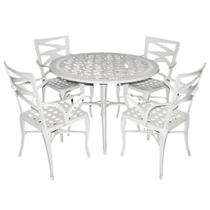 Conjunto De Mesa Com 4 Cadeiras Modelo Liz Branco