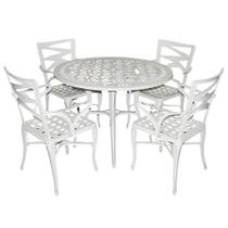 Conjunto de Mesa com 4 Cadeiras Modelo Liz para Jardim Área Externa e Interna