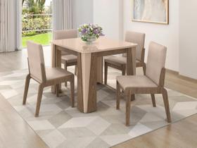 Conjunto de Mesa com 4 Cadeiras Opera Marrom/Carvalho/Fendi Conjunto de Mesa com 4 Cadeiras Opera Marrom/Carvalho/Fendi