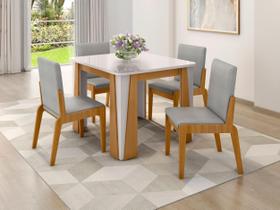 Conjunto de Mesa com 4 Cadeiras Opera Marrom/Marromle/Off White Conjunto de Mesa com 4 Cadeiras Opera Marrom/Marromle/Off White