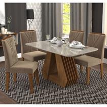 Conjunto de Mesa com 4 Cadeiras para Sala de Jantar 130x80 Agata/Nicole-Cimol