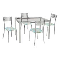 Conjunto de Mesa com 4 Cadeiras Rafaela material sintético Cromado