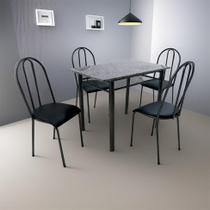 Conjunto de Mesa com 4 Cadeiras Russia Preto